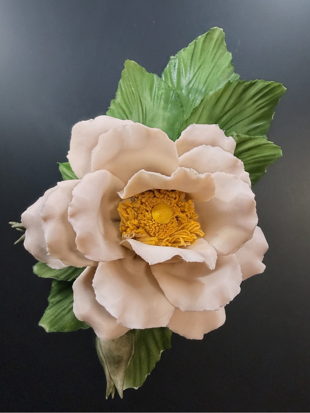 This is a Franklin Mint Capodimonte porcelain rose